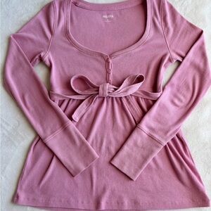 Hollister Pink Tie-Back Babydoll Top